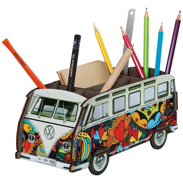 WERKHAUS Stiftebox VW T1 - Popart Herzen von WERKHAUS