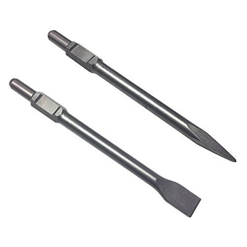 Profi SDS HEX Meißel Set 2 tlg. 35 x 410 mm Flachmeißel Spitzmeißel Sechskant-Aufnahme 30 mm Flach Spitz Breit für Abbruchhammer Profi SDS HEX Meißel Set 2 tlg. 35 x 410 mm Flachmeißel Spitzmeißel Sechskant-Aufnahme 30 mm Flach Spitz Breit für Abbruchhammer von WERKON