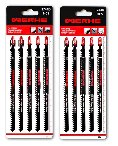 Profi Stichsägeblätter 10er Set T744D 180mm – Extra lange Klingen für präzise Holzschnitte, kompatibel mit BOSCH, METABO, MAKITA & T-Schaft Stichsägen Profi Stichsägeblätter 10er Set T744D 180mm – Extra lange Klingen für präzise Holzschnitte, kompatibel mit BOSCH, METABO, MAKITA & T-Schaft Stichsägen von WERKON