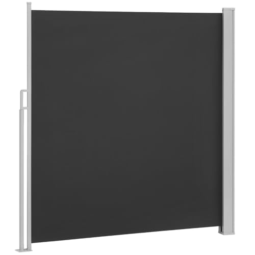 Seitenmarkise Markise Seitenrollo Ausziehbar Sonnenschutz Sichtschutz Windschutz 180x350 cm Blickdicht für Balkon Terrasse Garten inkl. Montagezubehör Graphit von WERKSTAR