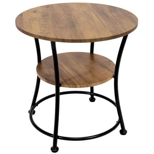 WERKSTAR Couchtisch Kaffeetisch Sofatisch Beistelltisch mit Ablage Wohnzimmertisch Wohnzimmer hoch 55cm Rundes Design Runder Couchtisch Coffee Table Industrie-Design LOFT royal Eiche Royal Oak von WERKSTAR