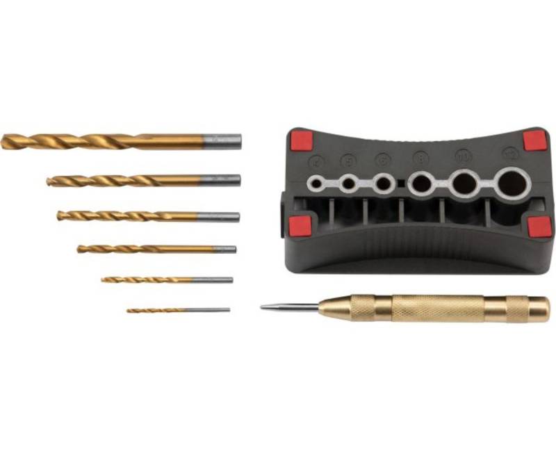 WERKZEYT Metallbohrer Metallbohrer mit Bohrhilfe Bohrerset 8-tlg. Automatik-Körner 128mm von WERKZEYT