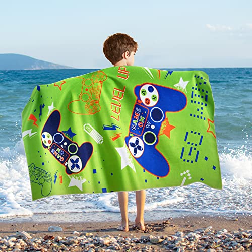 WERNNSAI Spiel Strandtuch für Kinder–76 x 150 cm Mikrofaser Sandfrei Handtücher für Jungen Bad Pool Camping Reise Schnell Trocknend Ultra Saugfähig Superweich Stranddecke Badetuch von WERNNSAI