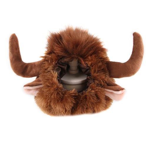 Hundehorn-Perücke, lustiges Bullenkostüm, Rinderhorn-Kopfbedeckung für lustige Hundekostüme, weich, warm, Löwen-Kostüm für Katzen, Hunde, Halloween, Erntedankfest, Weihnachtsoutfit (Gelb, L) von WERNZATT
