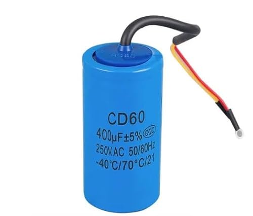 1pc 400uF 250V AC Starting Capacitor For Heavy Duty electronic starter Air Compressor Red Yellow Two Wires WERQKJXCZ von WERQKJXCZ