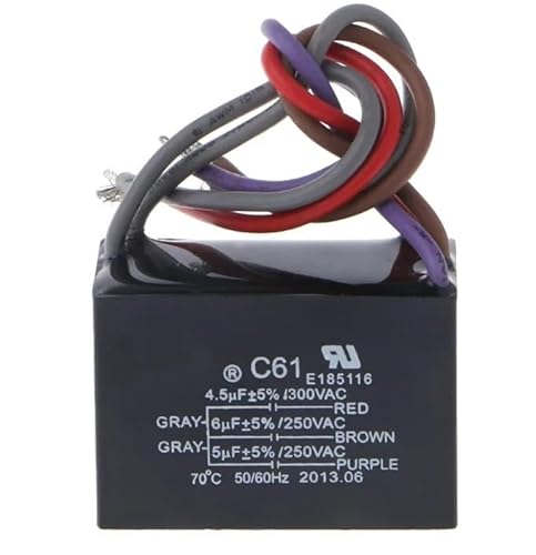 1pc CBB61 5 Wire 250V Ceiling Fan Capacitor Replacement for Ceiling Fan 4.5 6 6UF WERQKJXCZ von WERQKJXCZ