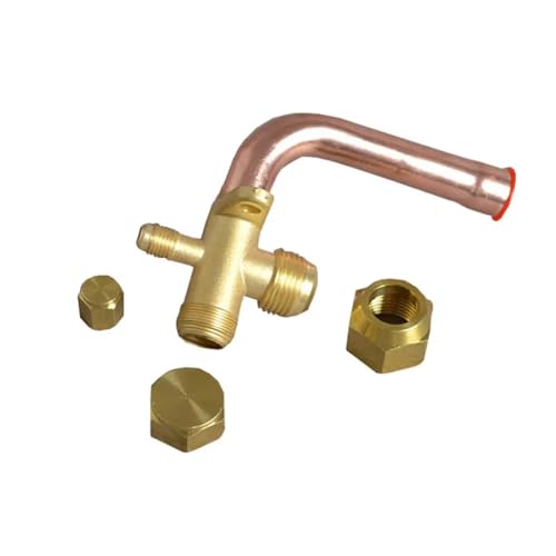 3/8PT Inlet 3Way Shut-off valve Bend Flare Tube Split Service Valve for Air Conditioner WERQKJXCZ von WERQKJXCZ