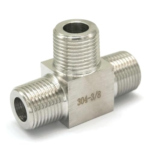 WERQKJXCZ Equal 3/8" BSPT Male Threaded Tee 3 Way 304 Stainless Steel Pipe Fitting Connector Adapter Max Pressure 2.5 Mpa WERQKJXCZ Equal 3/8" BSPT Male Threaded Tee 3 Way 304 Stainless Steel Pipe Fitting Connector Adapter Max Pressure 2.5 Mpa von WERQKJXCZ