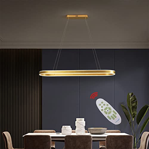 LED Hängeleuchte esstisch Pendelleuchte Metall rustikal dimmbar 60W mit den Fernbedienung pendellampe höhenverstellbar Hängelampe esszimmer Arbeitszimmer Wohnzimmer Küche (L80*B30cm) von WERSVG