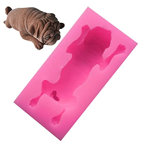 Fondantform 2 Stück Dreidimensionale 3D-Mousseform Pug Shar Pei Schmutziger Hund Kuchendekoration Backfondant Schokoladenform von WERTK