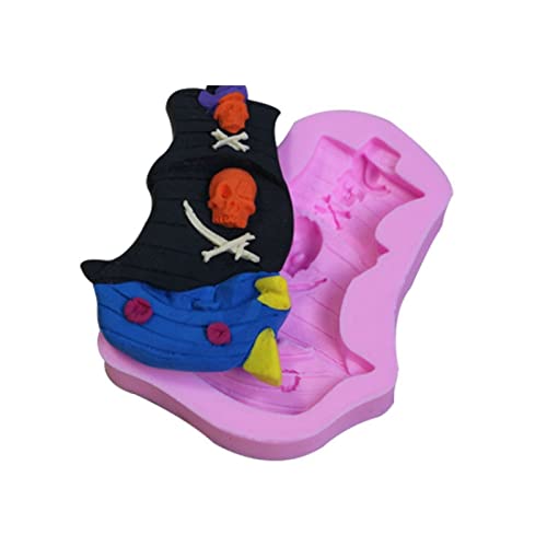 Fondantform Zwei Stücke Silikon Diy Piratenschiff Fondant Silikonform Flüssige Silikonform Weiche Keramik Handgemachtes Seifentuch von WERTK