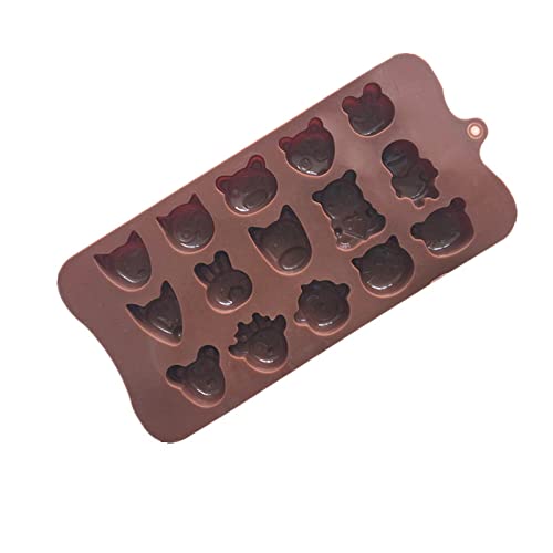 Schokoladenformen 2 Stück Backformen 15 Mit Tierkopf Schokoladen Fudge Form Silikon Jelly Cloth Food Grade Silikonform von WERTK