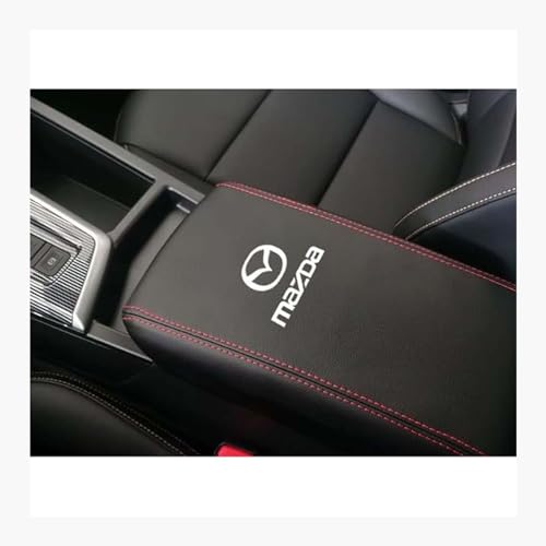 WERTYUV Auto Armlehnenschutz, für Mazda CX-30 2019-2024 Kratzschutz Anti-Rutsch wasserdichte Auto Mittelkonsole Pad Müdigkeit lindern,A-Black red von WERTYUV