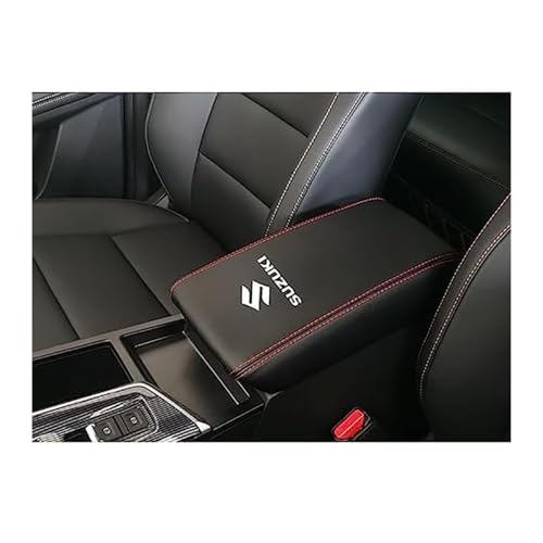 WERTYUV Auto Armlehnenschutz, für Suzuki Vitara (LY) 4.Gen 2015-2022 Kratzschutz Anti-Rutsch wasserdichte Auto Mittelkonsole Pad Müdigkeit lindern,A-Black red von WERTYUV