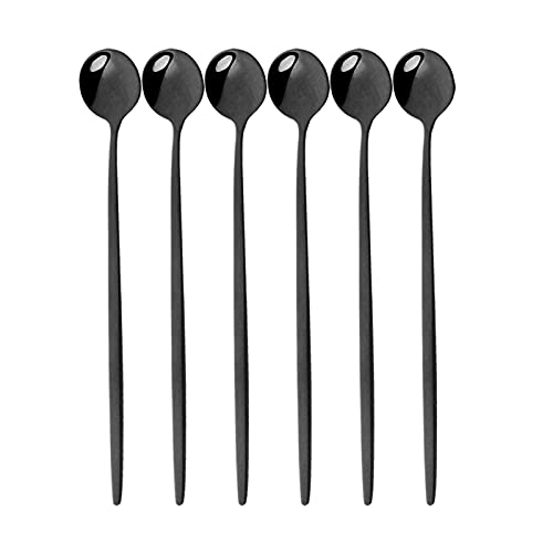 4 stücke Black Gold Besteck Set Edelstahl Geschirr Spoon Set Dessert Löffel Abendessen Geschirr Set essgeschirr (Color : 6Pcs Black) von WERWER