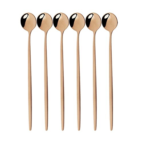 4 stücke Black Gold Besteck Set Edelstahl Geschirr Spoon Set Dessert Löffel Abendessen Geschirr Set essgeschirr (Color : 6Pcs Rose) von WERWER