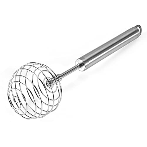 Halbautomatischer Mixer Ei Schläger Handbilder Selbstdrehen Edelstahl Whisk Hand Eiercreme Rühren Küchenwerkzeuge (Color : 1pc) von WERWER