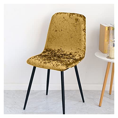 WERWER 1/2/4/6 stücke glänzender samt Stoff Shell Stuhl Covers gestrickte Jacquard barchair Abdeckung Kurze größe sitzkasten for Wohnzimmer Stuhlhusse (Color : Gold, Specification : 4 Pieces) von WERWER