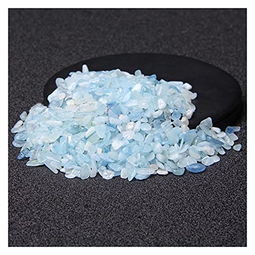WERWER 3-5mm 2 0G 50g 100g. Unzulinierter natürlicher Aquamarines-Chip-Stein-Bulk-blau getrommelter Reiki-Quarz-Kristallkies DIY. Wohnkultur (Size : 100G) von WERWER