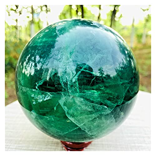 WERWER Natürliche grüne Fluorit-Kugel-Quarz-Kristall-Kugelgeiststein-Dekorationshandwerk (Size : 600-650g) von WERWER
