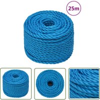 The Living Store Arbeitsseil Blau 10 mm 25 m Polypropylen - Arbeitsschnur - Baumaterialien - Polyesterseil - Leine Blau - Gartenseil von WERWING