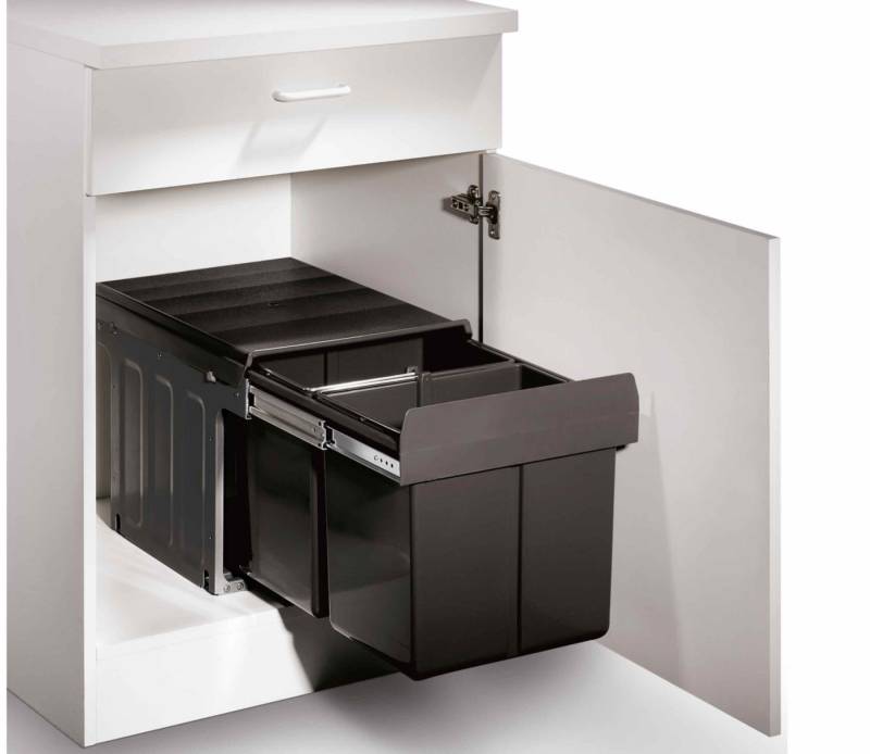 WESCO Einbaumülleimer WESCO Profiline Double Master 2 mit Rollwagen DS. anthrazit WESCO Einbaumülleimer WESCO Profiline Double Master 2 mit Rollwagen DS. anthrazit von WESCO