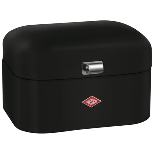 WESCO Single Grandy Brotkasten in der Farbe mattschwarz, pulverbeschichtetes Stahlblech, Lüftungslöcher und stabiler Handgriff von WESCO