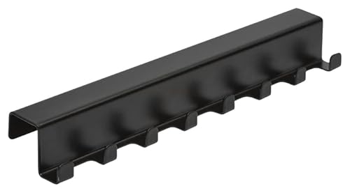 Wesco Rack System Smart Hakenleiste 60 aus pulverbeschichtetem Aluminium, flexibel erweiterbar, in der Farbe: Schwarz, Maße: 208x36x36 mm, A74502010-62 von WESCO
