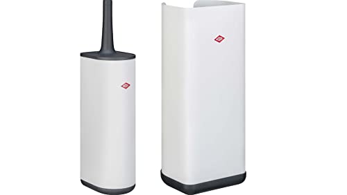 Wesco Set aus 1x Toilettenbürste LOFT aus pulverbeschichtetem Stahlblech mit Silikonbürste und 1x Papierrollenhalter LOFT in Halbrunder Form mit Kunststoff Sockel - Farbe: Weiß Matt Wesco Set aus 1x Toilettenbürste LOFT aus pulverbeschichtetem Stahlblech mit Silikonbürste und 1x Papierrollenhalter LOFT in Halbrunder Form mit Kunststoff Sockel - Farbe: Weiß Matt von WESCO