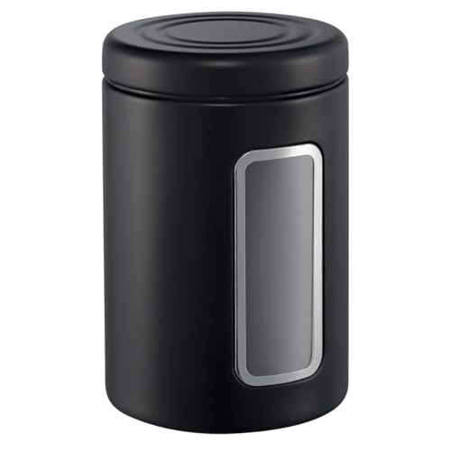 Wesco Vorratsdose Classic Line in der Farbe mattschwarz, pulverbeschichtetes Stahlblech, 2 Liter Volumen, Sichtfenster aus Acryl Wesco Vorratsdose Classic Line in der Farbe mattschwarz, pulverbeschichtetes Stahlblech, 2 Liter Volumen, Sichtfenster aus Acryl von WESCO