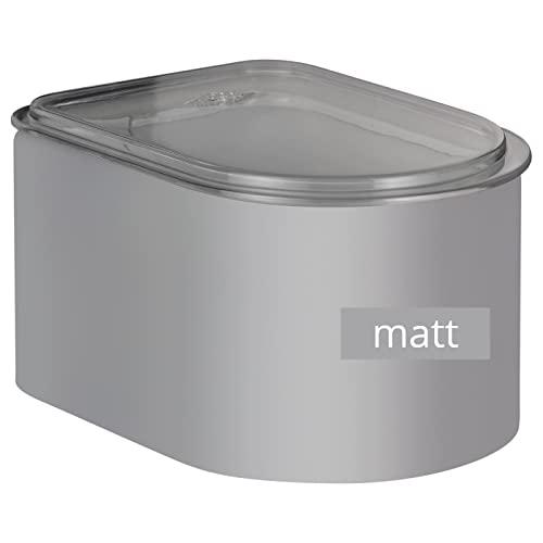Wesco Vorratsdose LOFT 1 Liter aus hochwertigem Stahlblech mit Acryldeckel in der Farbe grau matt - Lebensmittelecht - luftdicht - ideal für Schubladen Wesco Vorratsdose LOFT 1 Liter aus hochwertigem Stahlblech mit Acryldeckel in der Farbe grau matt - Lebensmittelecht - luftdicht - ideal für Schubladen von WESCO