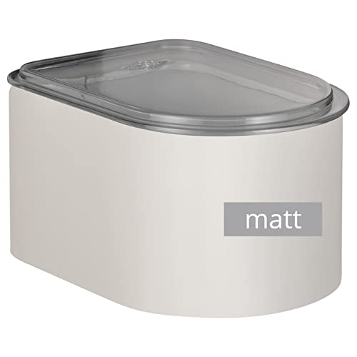 Wesco Vorratsdose LOFT 1 Liter aus hochwertigem Stahlblech mit Acryldeckel in der Farbe sand matt - Lebensmittelecht - luftdicht - ideal für Schubladen von WESCO