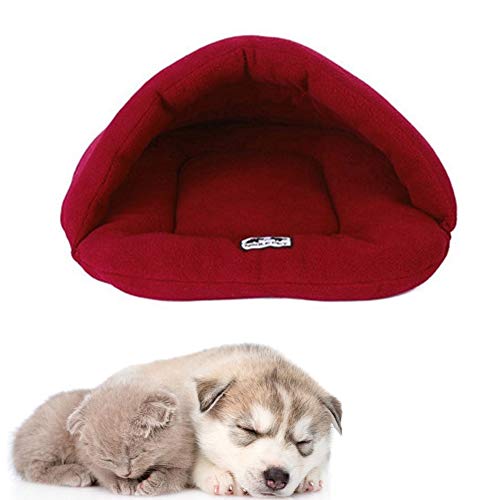 Hundebett Hundehöhle Kleine Hunde Plüsch Hundebett Warmes Hundebett Haustierhöhle Hund Schlafsofa Flauschiges Katzenbett Haustierbetten Für Hunde red,S von WESDOO