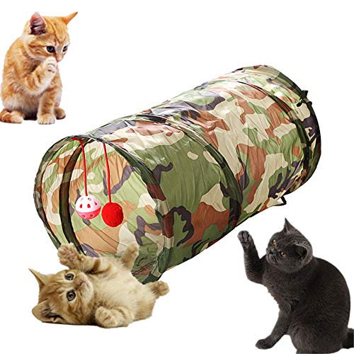 WESEEDOO Katzen Spielsachen Katzentunnel Versteckspiel Cat Tunnel Tiertunnel Crinkle Tunnel Tube Indoor Outdoor Faltbares Spielzeug Für Haustiere von WESEEDOO