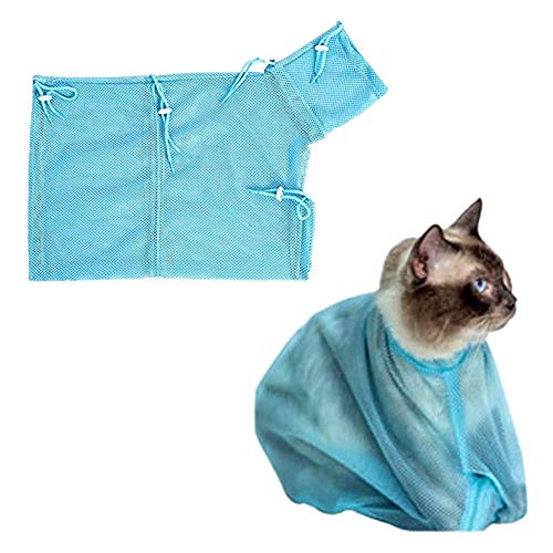 WESEEDOO Katzentasche Fellpflegetasche, Katzentasche, kein Kratzen, Nagelclip, für Katzen, Stoff, Haustier-Zubehör für Katzen, Haustier-Waschbeutel blau von WESEEDOO