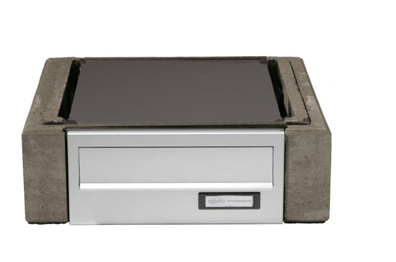 WESERWABEN® Mauersteine Trend-Line Classic Grau-terra meliert Pfeilerelement mit Briefkasten (Entnahme hinten) von WESERWABEN