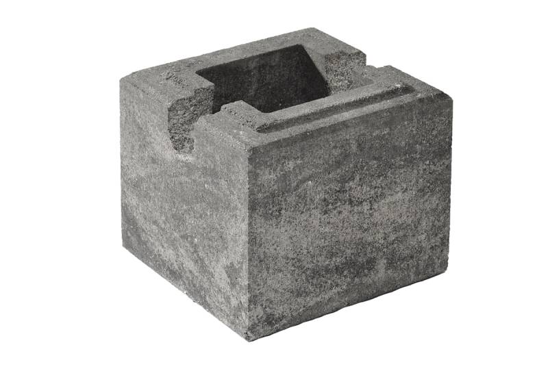 WESERWABEN® Mauersteine Vario-Line® Classic Anthrazit-weiß meliert Einsatzstein ½ von WESERWABEN