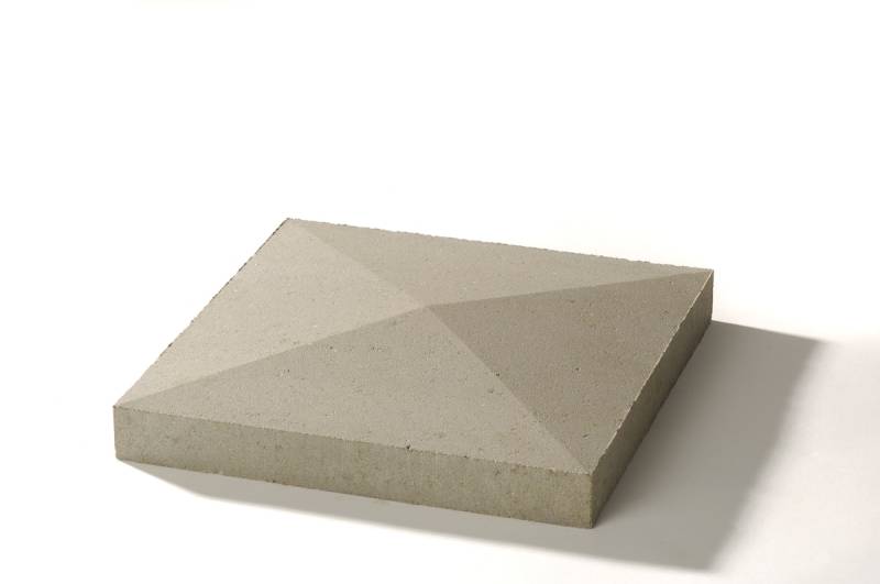 WESERWABEN® Pfeilerabdeckungen Naturgrau glatt Spitzdach 45 x 7 x 45 von WESERWABEN