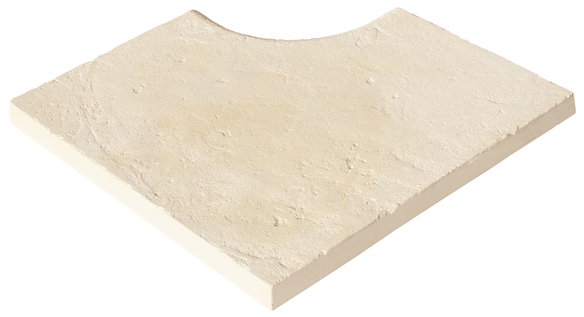 WESERWABEN® Pool- / Beckenrandsteine - Solum Champagne Innenwinkel R15 49,5 x 31 x 3,2 cm Flache Steine von WESERWABEN