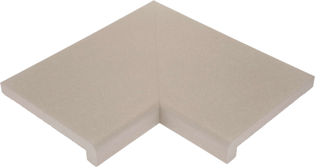 WESERWABEN Pool-/Beckenrandsteine - Croisette Croisette L-Profil Element Ecke 90° Naturgrau von WESERWABEN