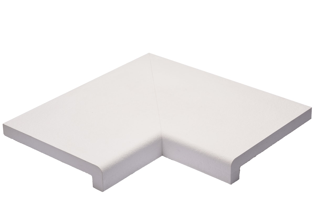 WESERWABEN Pool-/Beckenrandsteine - Croisette Croisette L-Profil Element  Ecke 90° Weiß von WESERWABEN