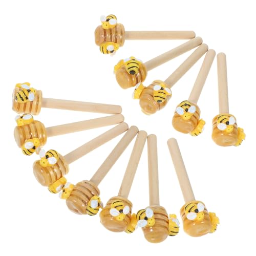 WESIEVYA 12Stücke Teiliges Bienendekor mit Honigdipper für Frühlings und Sommerfeste Bienen Honigtisch Dekoration für DIY Handarbeiten und Innenraumgestaltung von WESIEVYA