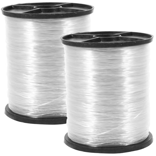 WESIEVYA 2 Rollen Transparente Reißfeste Aufhängeschnur Klare Angelschnur für Dekoration Bilder Girlanden und Bastelprojekte Vielseitig Einsetzbare Unsichtbare Aufhängungsschnur von WESIEVYA