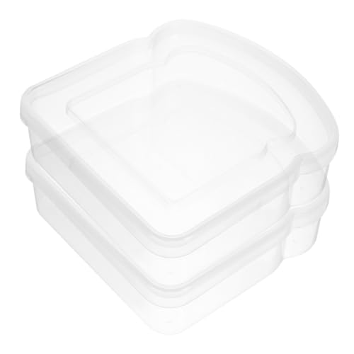 WESIEVYA 2 Stück Transparente Sandwichbehälter in Toastform Aufbewahrungsbox Für Snacks Leicht Zu Transportieren von WESIEVYA