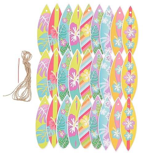 WESIEVYA 27-teiliges Surfbrett-wanddekor Tropische Strandparty-dekoration Hawaii-papier-surfbrett-ornament WESIEVYA 27-teiliges Surfbrett-wanddekor Tropische Strandparty-dekoration Hawaii-papier-surfbrett-ornament von WESIEVYA
