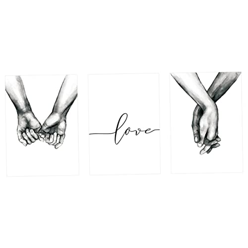 WESIEVYA 3 Stück Hand in Hand Wandkunst Bild Rahmenloses Für Wohnzimmer Schlafzimmer Büro von WESIEVYA