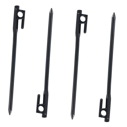 WESIEVYA 4 Stück Teiliges Stahl Zelt Heringe aus Gusseisen Robust Verschleißfest Bruchresistent Langlebig für Camping Strand Schnee Zeltheringe für Zelt Markise Pavillon von WESIEVYA