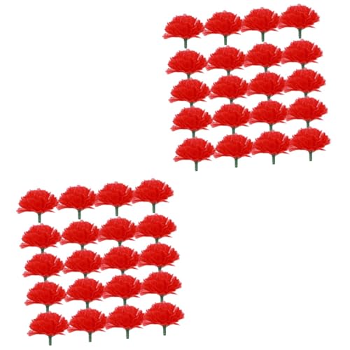 WESIEVYA 40stücke Künstliche Carnation Blütenköpfe Für Hochzeiten Rote Seidenblumen Für Dekorationen Realistische Floristik Für Romantische Anlässe Und Tischarrangements von WESIEVYA