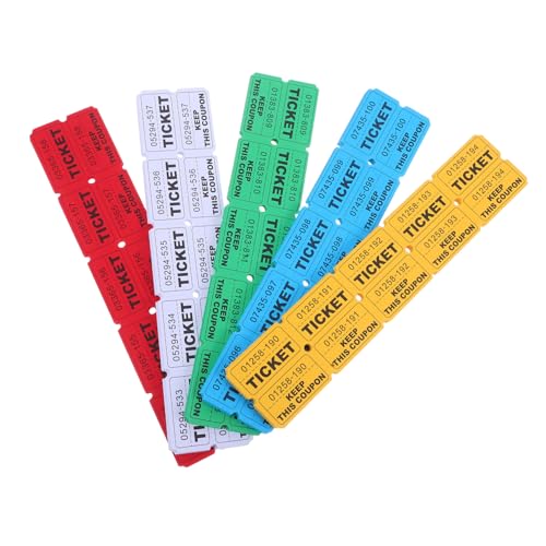 WESIEVYA 500 Paar Doppelrollen-veranstaltungstickets – Bunte Papiertickets Für, Zirkus-tombolas, Klassenzimmer-anreize Und Party-dekorationen von WESIEVYA