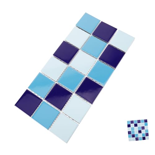 WESIEVYA Blaue Keramische Mosaikfliesen für Schwimmbäder Badezimmer und Fischteiche Robuste und Dekorative Fliesen für Kreative Diy Projekte von WESIEVYA